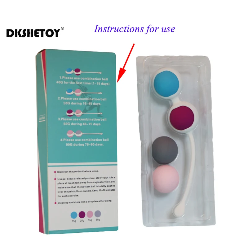 4pcs Kegel Balls Vagina Tighten Exercise Trainer Silicone Dumbbell Ball Sex Toys For Adult Woman Pelvic Floor Muscles Strengthen
