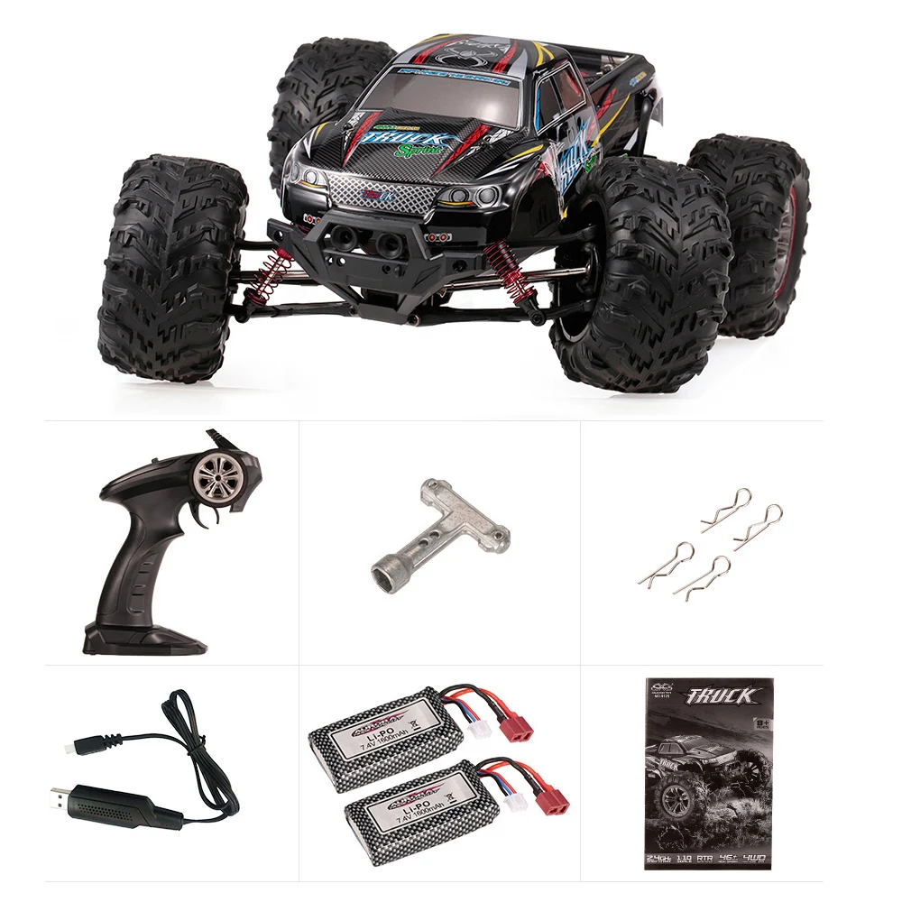 

XINLEHONG TOYS 9125 1/10 Big Feet Truck Waterproof climbing 2.4GHz 4WD 46km/h High Speed RTR RC Car Remote Control RTR Toy