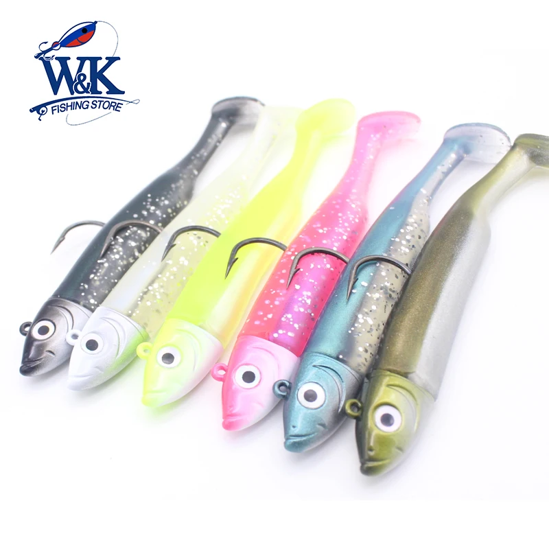 Маленькая Мягкая приманка 95 мм JIG KIT 12 г 1/0 джиг наживка 6 цветов распродажа для