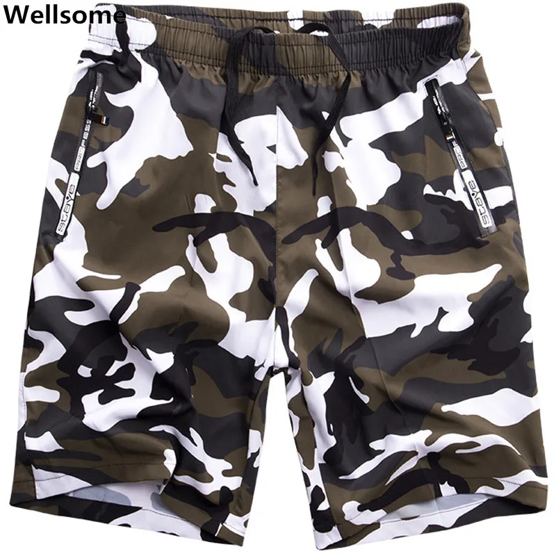 Камуфляжные мужские пляжные шорты с фотографией одежда для плавания эластичные