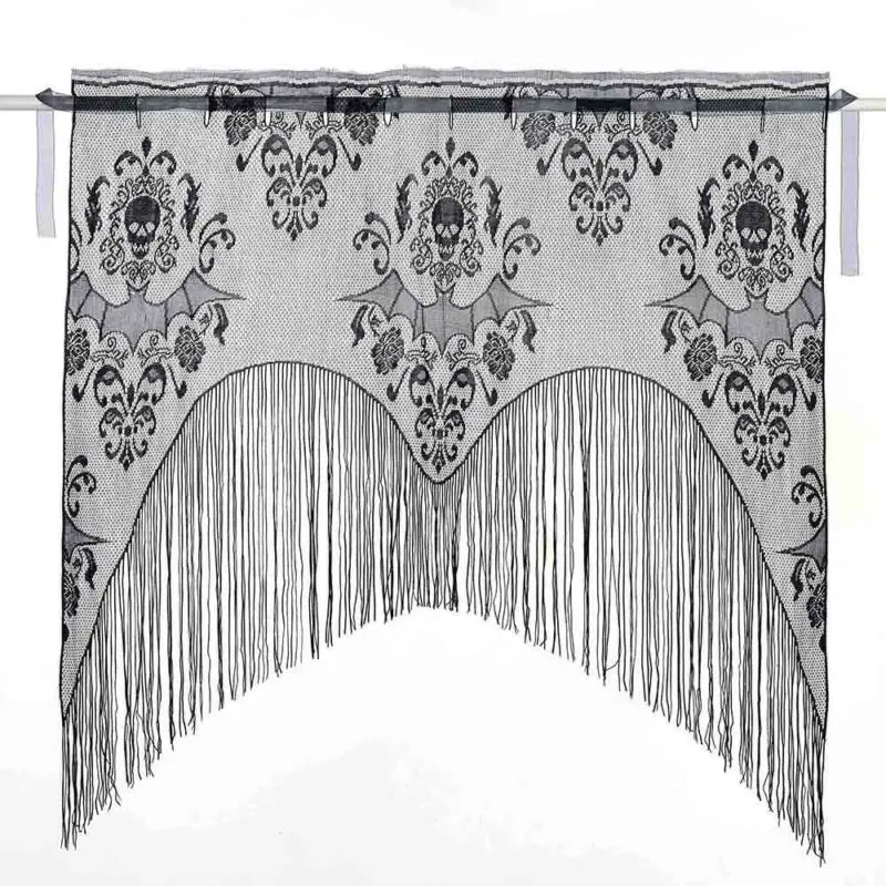 

Halloween Props Decorations Cobweb Black Spider Door Curtain Lace Party Window