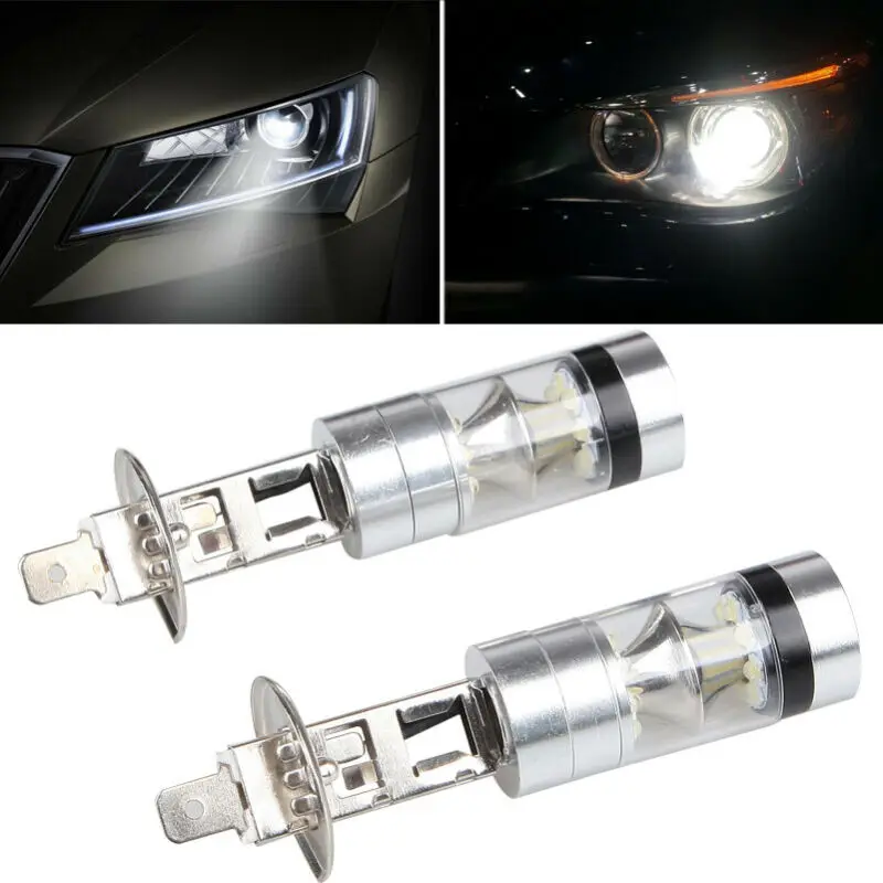 

Auto Headlight Driving Lamp H1 100W LED DRL Bulb 12-24V 20-SMD 6000K Beam Bar