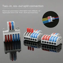 Разъем для провода 10/30/50/100 штук Мини Быстрый компактный Универсальный разъем Клеммная колодка штепсельная вилка-в электрических проводов разъем Splic