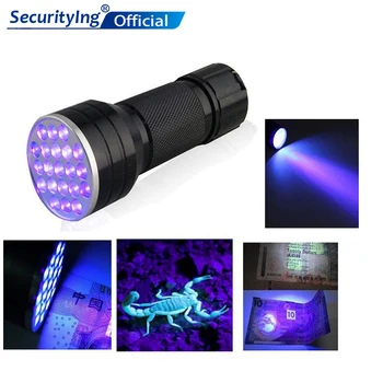 

395nm Invisible Blacklight Detection Ink Marker 21 LED UV Ultra Violet Mini Portable Multi-function Banknote Flashlight Torch