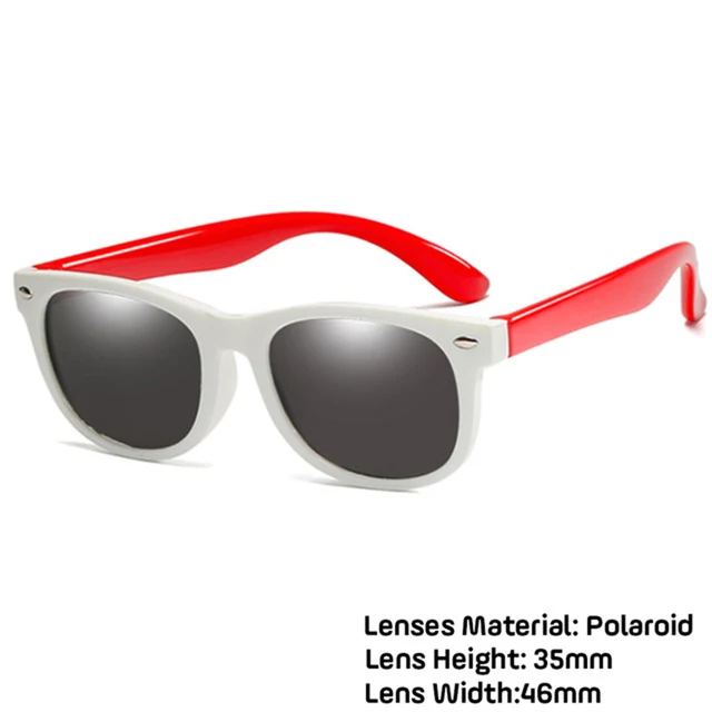 LongKeeper Kids Polarized Sunglasses TR90 Boys Girls Sun Glasses Silicone Safety Glasses Gift For Children Baby UV400 Eyewear white red