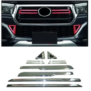 exterior auto trims covers car styling front grille cover door plate fit for hilux revo 2015-2018 pickup car accessories 1