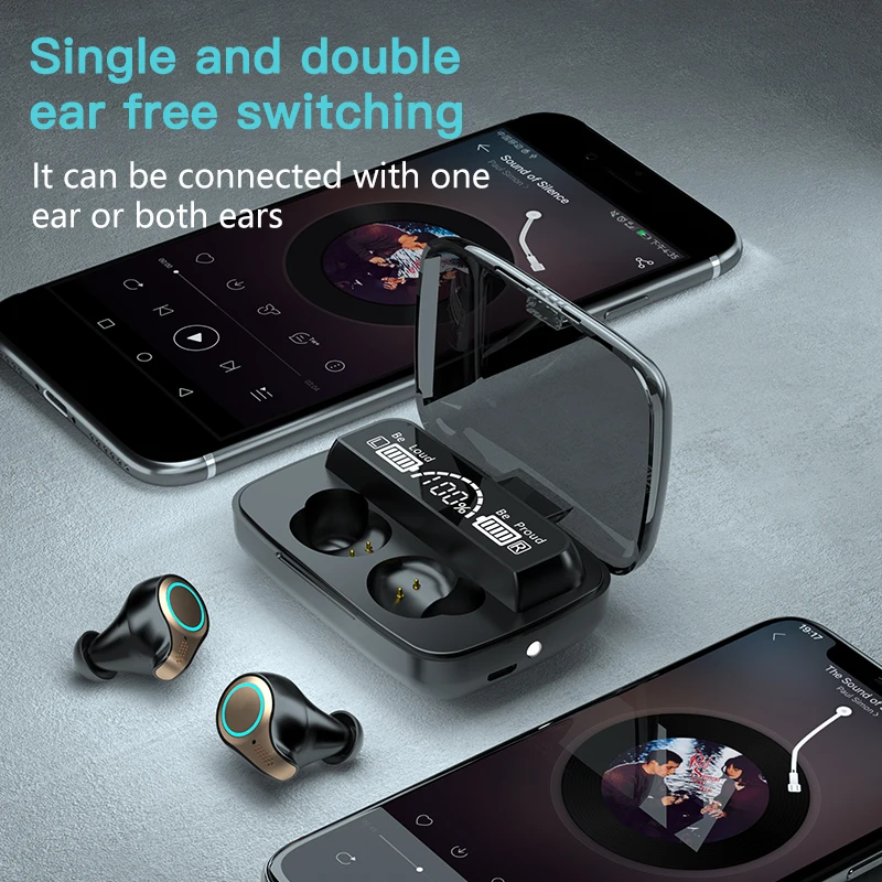 Bluetooth наушники HIFI стерео беспроводные со сканером отпечатков пальцев сенсорная