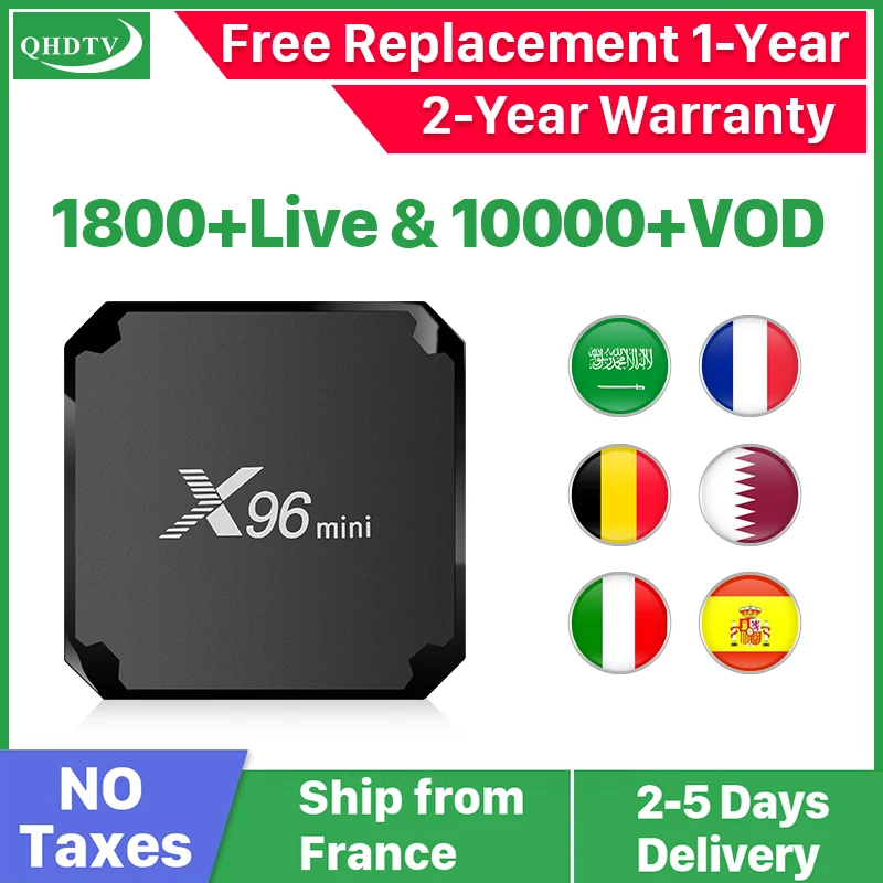  X96mini IPTV France Box Android 7.1 IPTV Code 1 Year QHDTV IPTV Algeria Netherlands Belgium French 