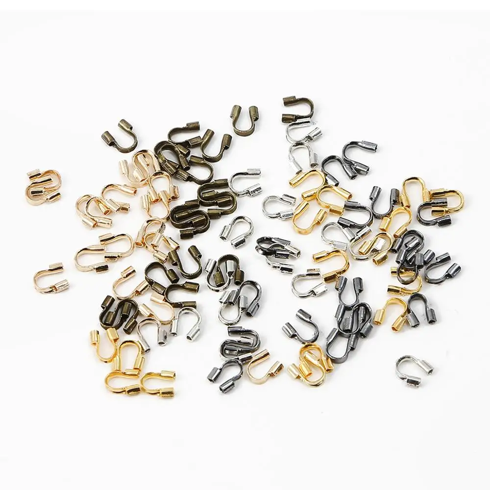 100pcs/lot 4x4mm Wire Protectors Wire Guard Guardian Protectors Loops U Shape Clasps Connector