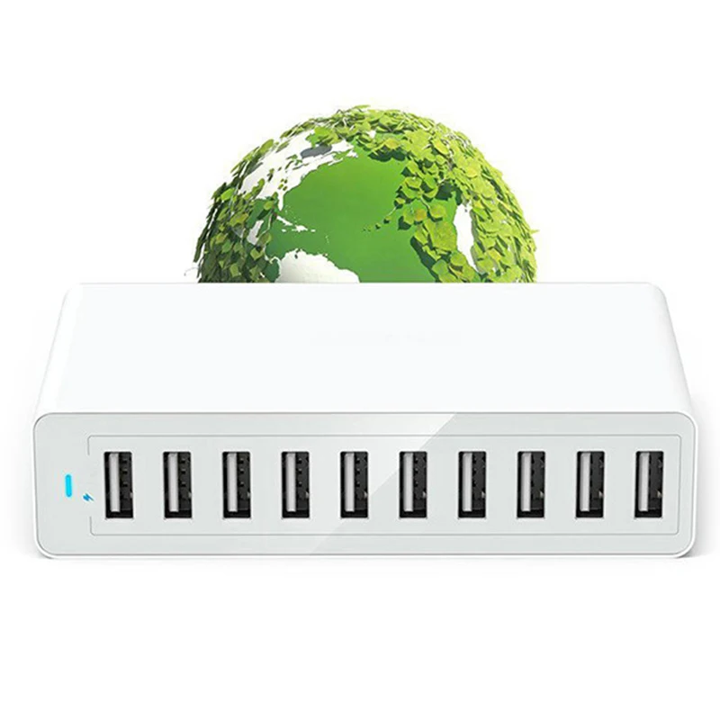 ABHU-10 порт Мульти Usb зарядное устройство концентратор 50 Вт 10А быстрое Usb настенное зарядное устройство Usb зарядная станция Универсальная зарядка для мобильного телефона