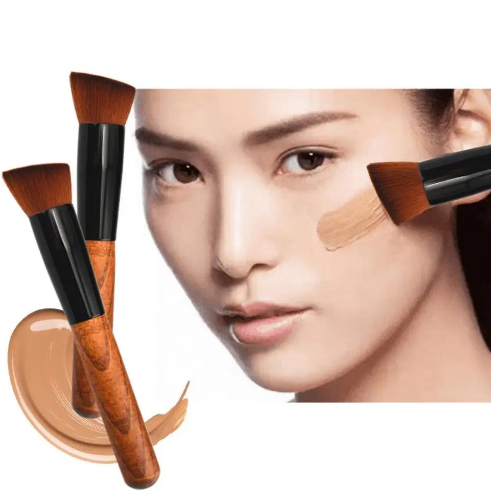 

Foundation Brush Oblique Head Contour Powder Makeup Brushes Highlighter Portable Fiber Wooden Makeup Brush Cosmetic
