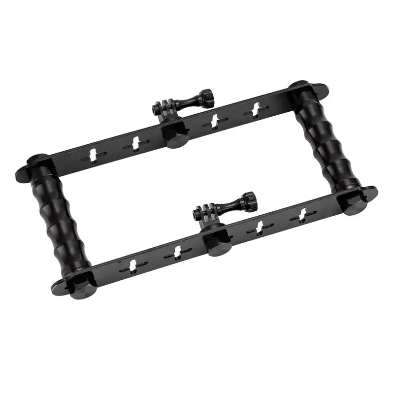 FFYY-Sports Camera Handheld Stabilizer Balance Bracket Aluminum Double Card Dive Photography Accessories