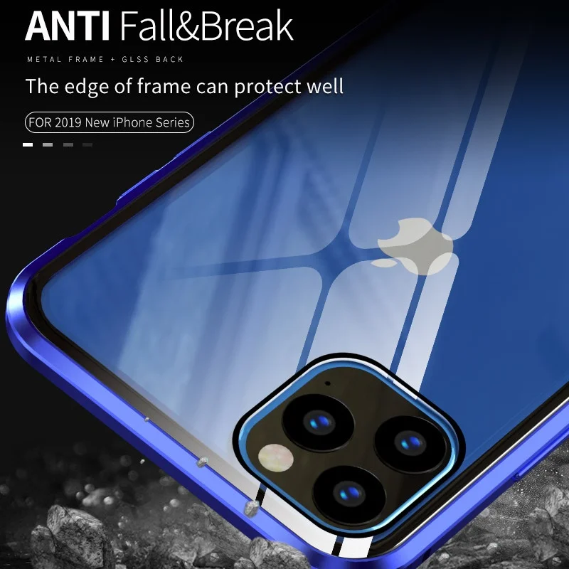 Магнитный чехол Tongdaytech для Iphone SE2 X XS 11 Pro Max XR 8 7 6s Plus из закаленного стекла
