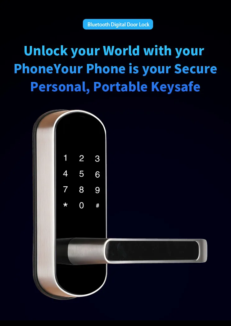 Popular TTLOCK Wifi bluetooth internet remote control smart deadbolt door lock on Wooden Door