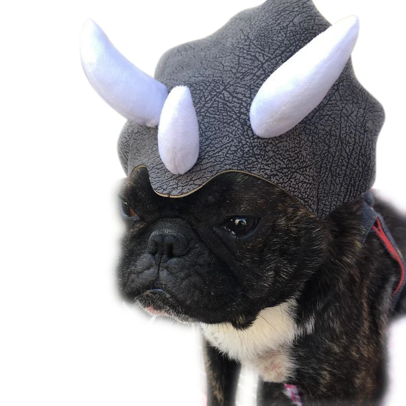 Pet Triceratops Dog Dinosaur Hat Pet Cat Dog Dress-up Hat Pet Transformation Cap Pet Headgear Costume Dog Hat Cap