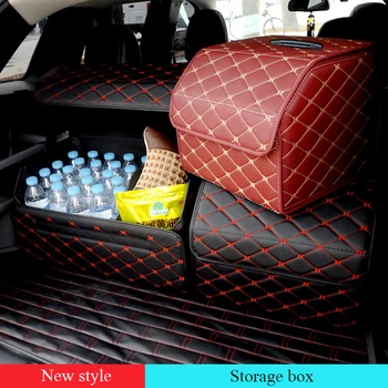 

Car trunk Organizer Box PU leather Stowing Tidying Interior Holders, Boot/ Food/Stuff Automobile Storage Bags Storage Basket