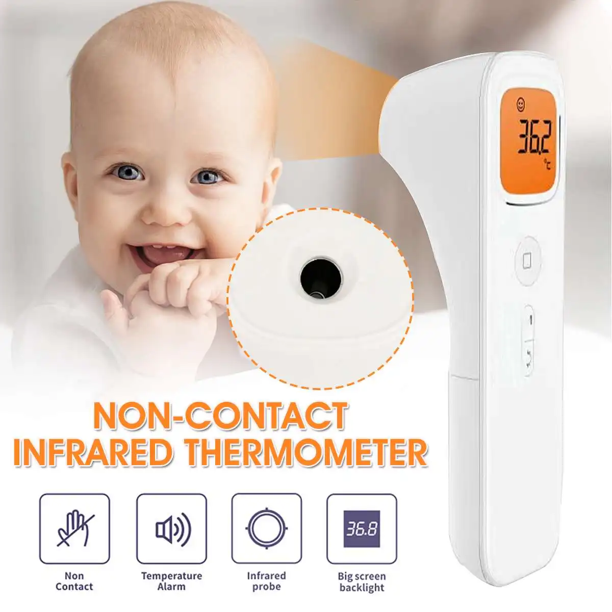 

Forehead Digital Baby Thermometer Infrared For Milk Water Room Medical Pacifier Fever Body Thermometer Non Contact Baby Care