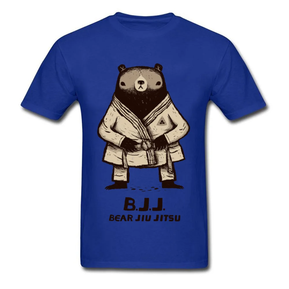 Футболка с 3D принтом BJJ Bear Jiu футболка с надписью jitsu для мужчин специальное лето/осень круглый воротник хлопок короткий рукав Футболка каратэ - Цвет: Blue