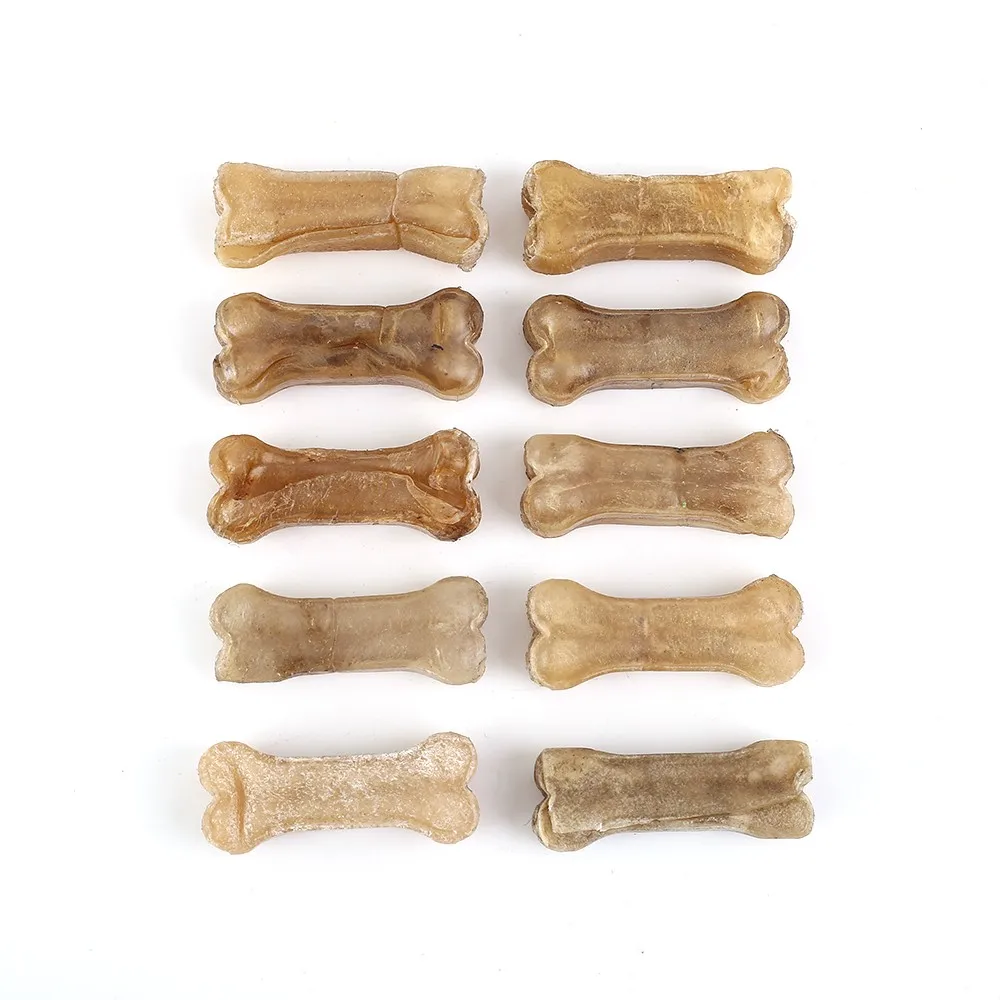 As picture Pet Dog Toy Supplies Chews Toys Leather Cowhide Bone Molar Teeth Clean Stick Food Treats Dogs Bones for Puppy Accessories - Color: As picture