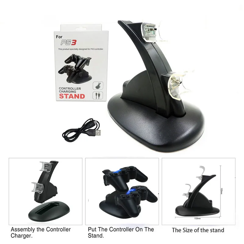 Зарядное устройство 2 в 1 для PlayStation 3 с двумя зарядными usb-зарядными док-станками