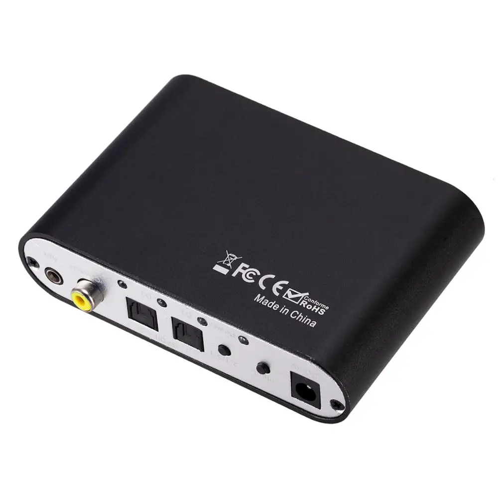 5,1 канальный DTS Dolby/AC3 цифровой объемный аудиодекодер SPDIF коаксиальный AUX аналоговый RCA цифро-аналоговый преобразователь