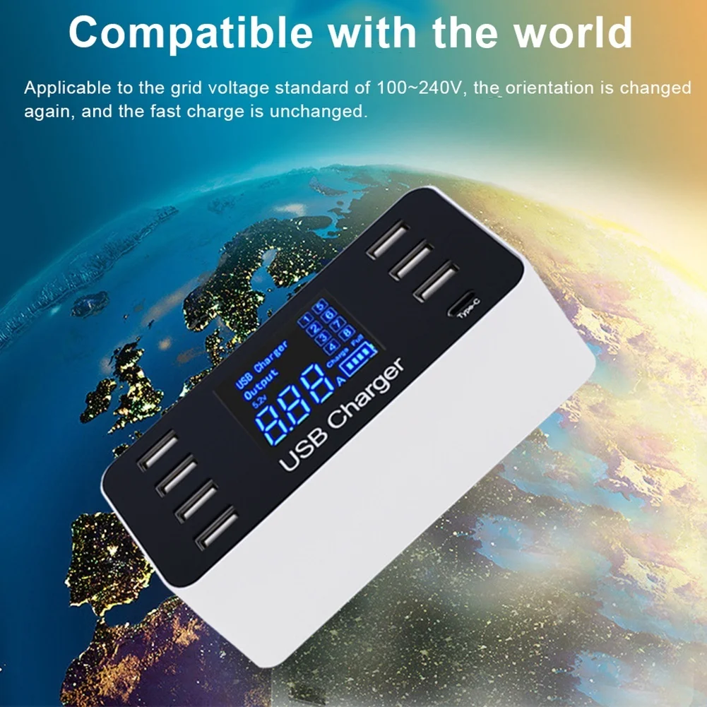 Быстрая зарядка 4,0 Smart usb type C зарядная станция светодиодный дисплей быстрое зарядное устройство для телефона зарядное устройство usb для планшета для iPhone/samsung
