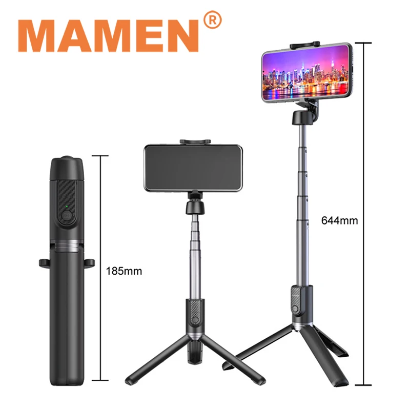 

MAMEN Integrated Bluetooth Selfie Stick Tripod 18-64cm Adjustable Portable Phone Holder for Huawei Xiaomi Android iOS Phone
