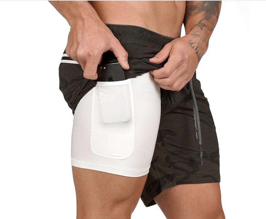 Новые мужские шорты для бега s 2 в 1 Спортивные шорты мужские двухслойные быстросохнущие спортивные мужские шорты для бега спортивные шорты для мужчин