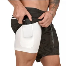 Новые мужские шорты для бега s 2 в 1 Спортивные шорты мужские двухслойные быстросохнущие спортивные мужские шорты для бега спортивные шорты для мужчин