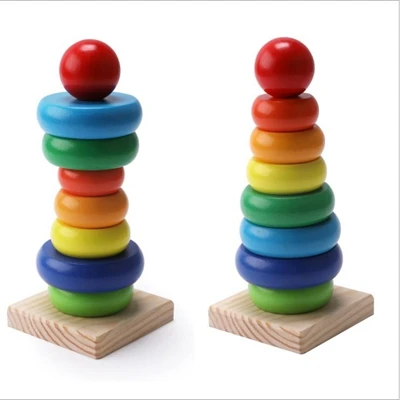 02 Детские Jenga Радуга башня из колец игрушка стеки Радуга круг для раннего развития игрушки - Цвет: 02