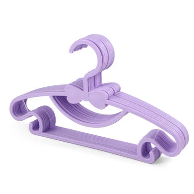 5/10/20pcs Kids Clothes Hanger Racks Portable Plastic Display Hangers Windproof Children Coats Hanger Baby Clothing Organizer Purple