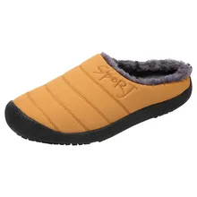 Бархатная теплая Повседневная Домашняя обувь для пары удобные зимние хлопковые мужские тапочки без застежки на плоской подошве Большие размеры 36-48