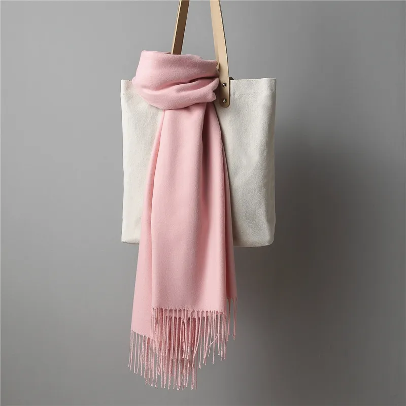 Women Winter Scarf Pure Cashmere Scarves Thick Neck Warm Headband Hijab Lady shawls Wraps Blanket Pashmina Female Echarpe