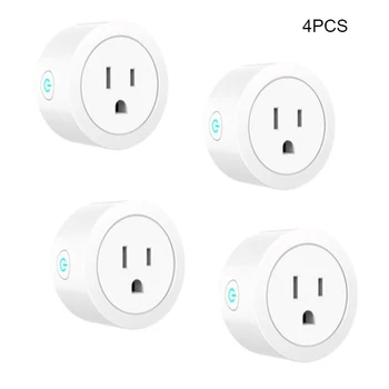 

4Packs Smart US Socket Plug, WiFi APP Control Switch Plug Alexa Google Echo Smart Home Mini Outlet Adapter