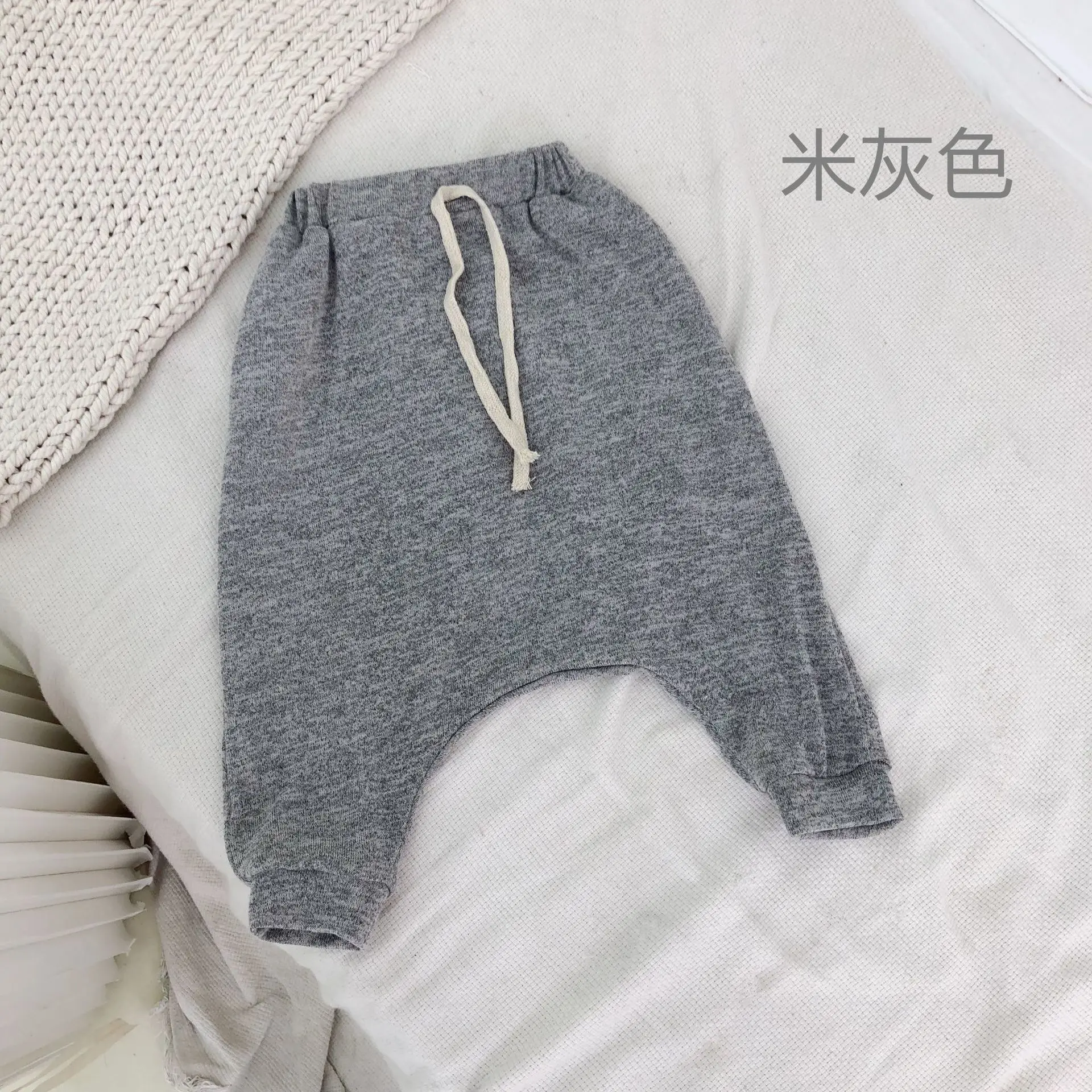 Gray Корейский стиль, г., модные хлопковые тонкие свободные штаны-шаровары для мальчиков весенне-летние универсальные повседневные штаны для детей от 1 до 6 лет - Цвет: Gray