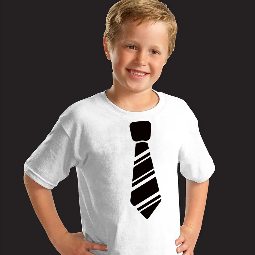 Children's Tie Tshirt Children's Tie Shirt White Shirt Tie Tee