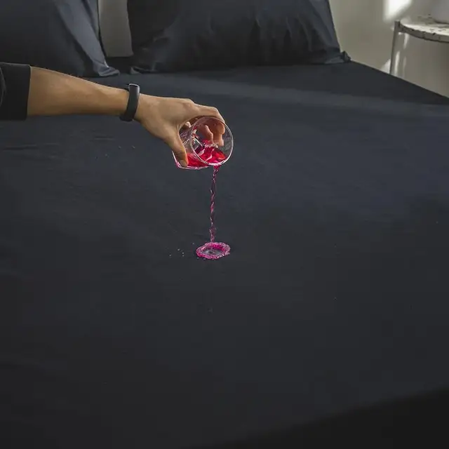housse anti punaise de lit matelas imperméable avec élastique de couleur unie – Image 2