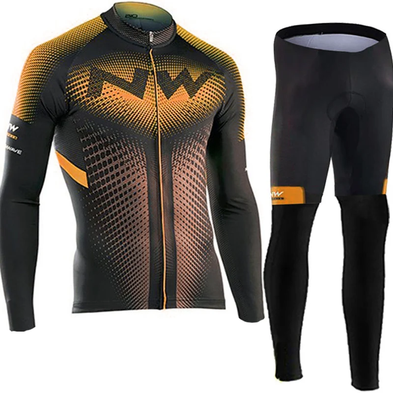Normal Cycling Set NW Marca Anti-UV Ciclismo Jersey Conjunto транзисторная манга Larga Bicicleta Одежда для велоспорта Conjunto De Ropa - Цвет: Normal Cycling Set