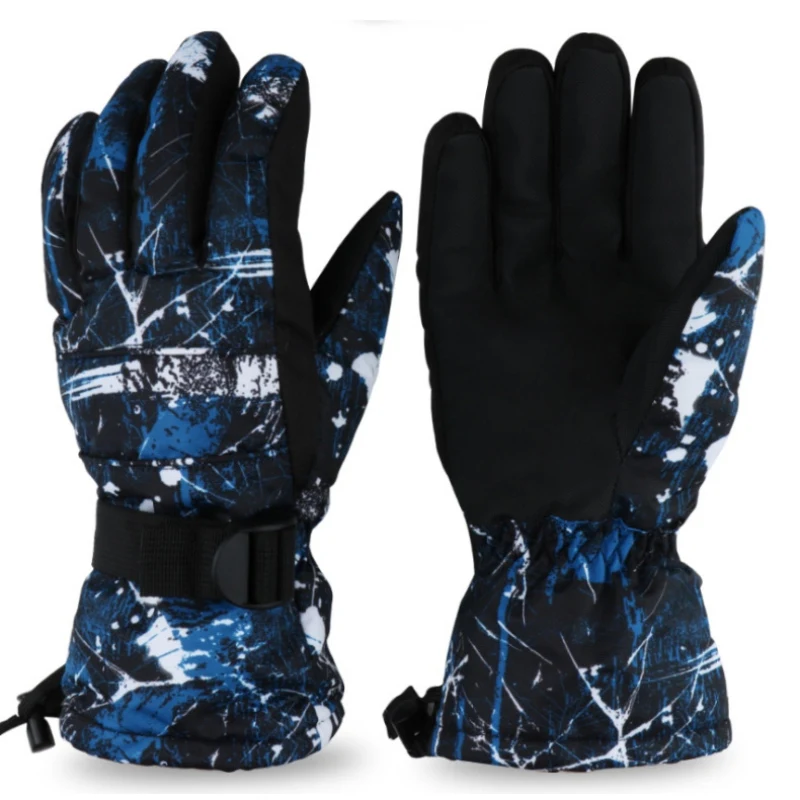 Мужские и женские теплые лыжные перчатки противоскользящие Водонепроницаемые зимние теплые флисовые мотоциклетные снегоходные перчатки для верховой езды