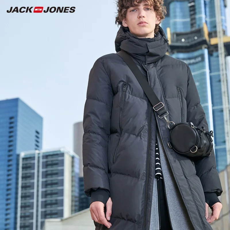 JackJones Мужская Зимняя Повседневная Длинная Куртка с капюшоном Уличная одежда