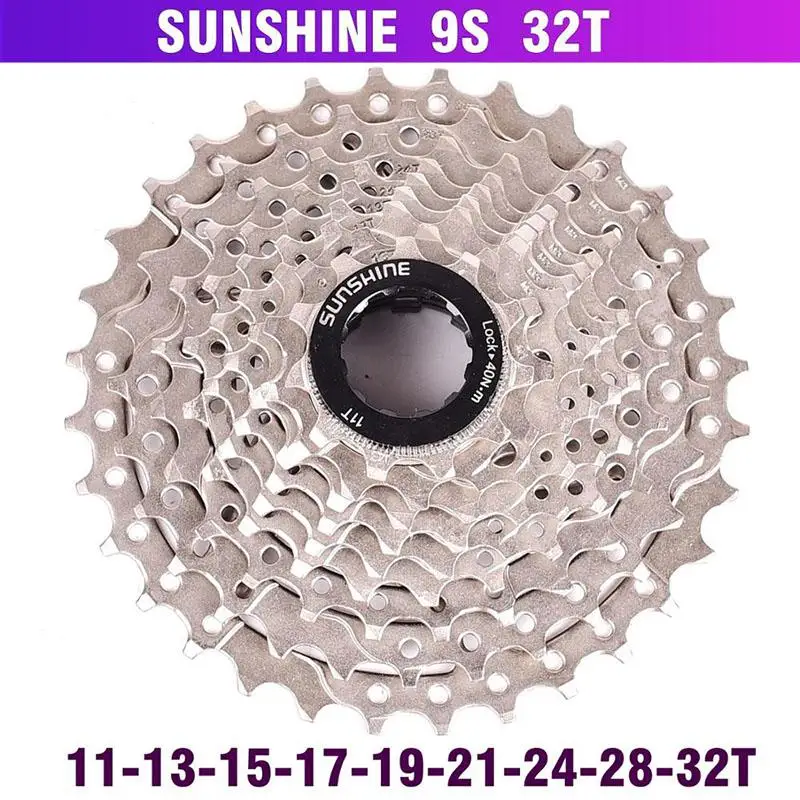 Велосипедная кассета Freewheel SUNSHINE MTB Горный 9S 9 скоростей маховик запчасти для велосипеда с резьбой 11-32T36T40T42T50T