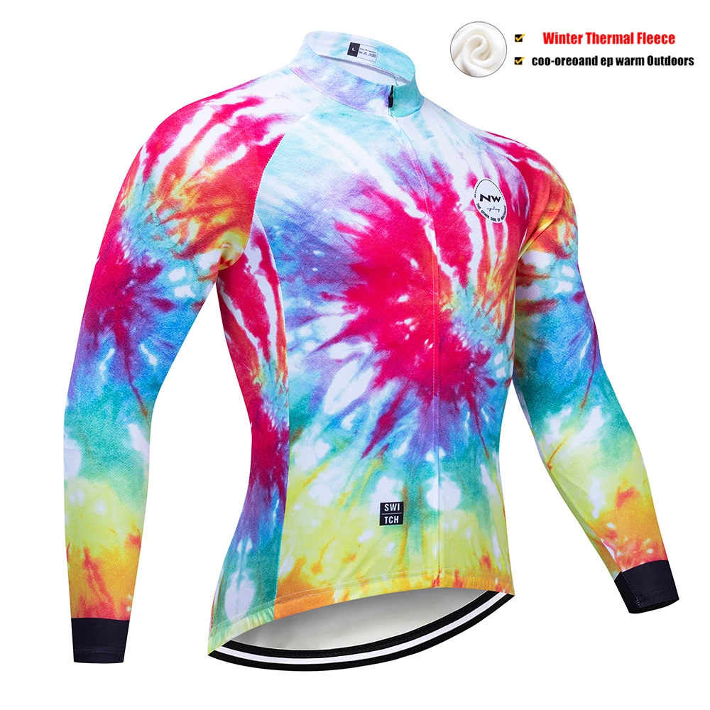 Pic Color Northwave теплый Зимняя Теплая Флисовая велосипедная одежда NW Мужской трикотажный костюм для прогулок верховой езды на велосипеде MTB Одежда комбинезон комплект - Цвет: Pic Color