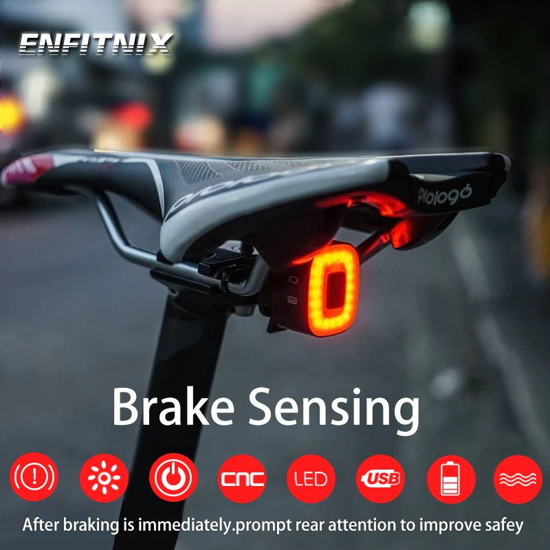 

Mountain Road Bicycle Taillight Waterproof Cycling Rear Tail Light USB Smart Auto Brake Sensing LED Lamp Mount Bike Accessories
