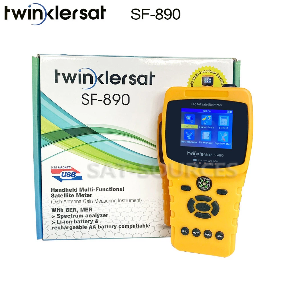 Twinklersat SF-890 портативный многофункциональный спутниковый Finder метр DVB-S DVB-S2 BER MER
