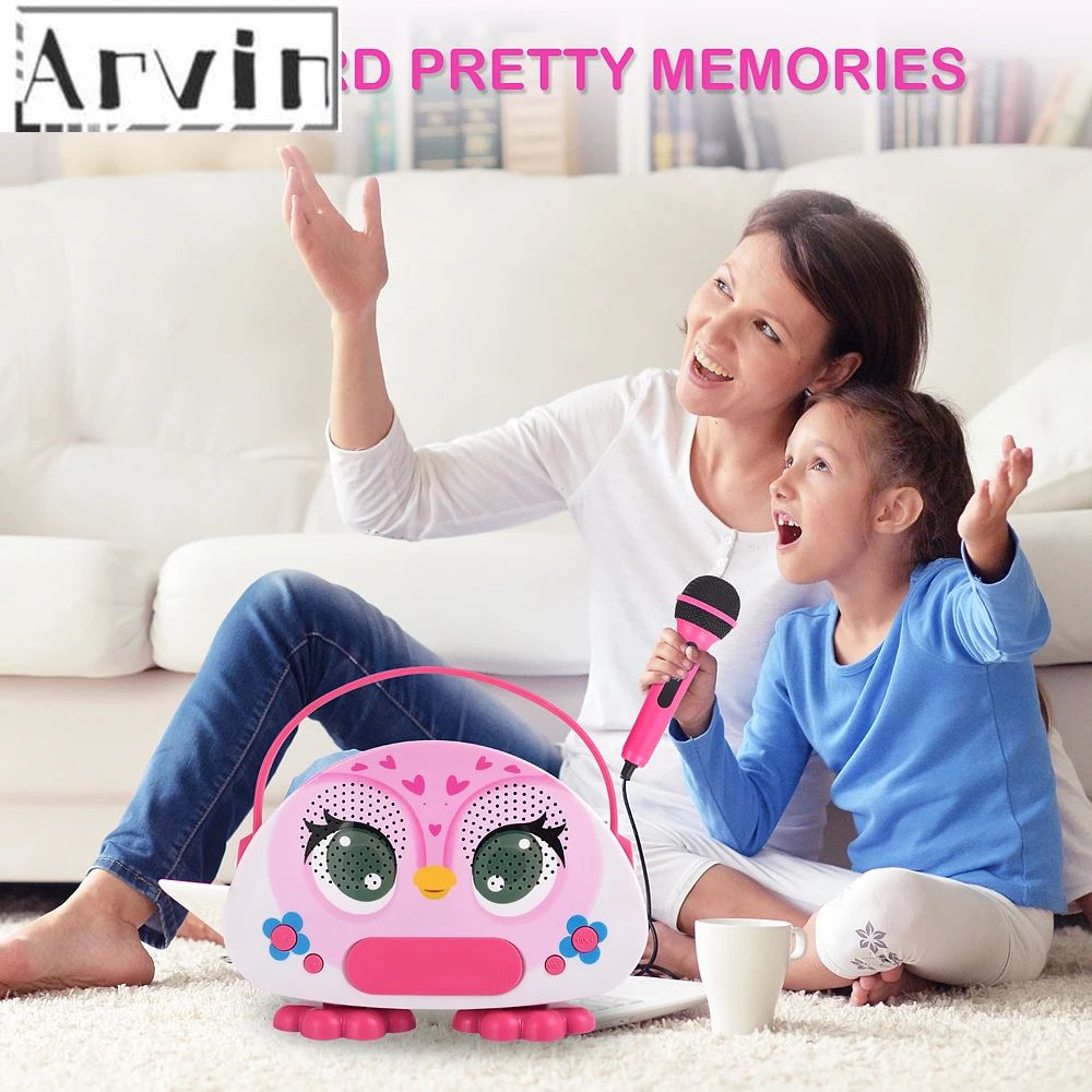 Portable Bluetooth Kids karaoke Machine With Microphone Cartoon Singing speaker For kids Karaoke Sing Along Speaker For Children