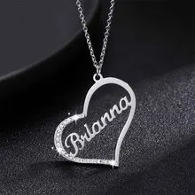 Personalized Iced Out Heart Name Necklace Gold Stainless Steel Jewelry Customized Heart Name Necklace Charm Gifts For Women Girl Personalized Iced Out Heart Name Necklace Gold Stainless Steel Jewelry Customized Heart Name Necklace Charm Gifts For Women Girl