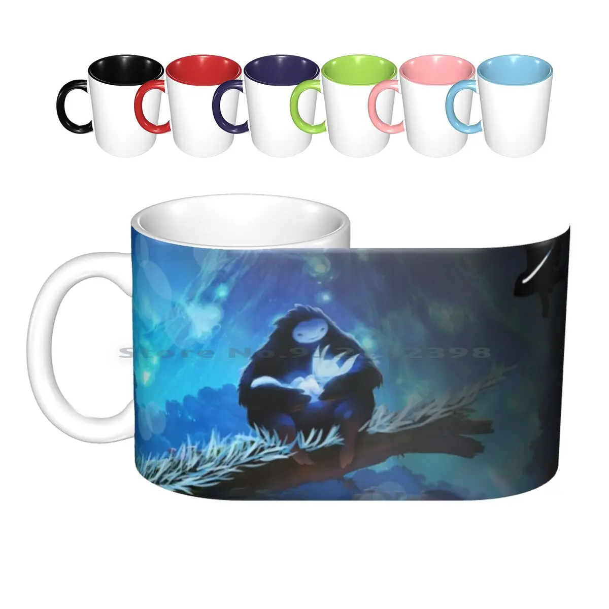 Ori E The Blind Forest Tazze In Ceramica Tazze Da Caffè Tazza Da Tè Al Latte Ori E The Blind Forest Game Blue Light Magical Magic Bear