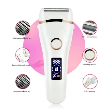 

USB waterproof liquid crystal electric hand armpit legs full body epilation charging hair removal device depilador a laser vedio