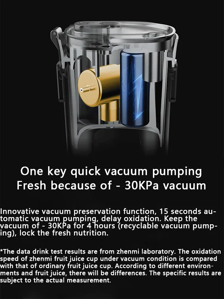 خلاط العصائر قابل للشحن مع رأس لمنع الأكسدة portable juicer with anti oxidation vacuum head