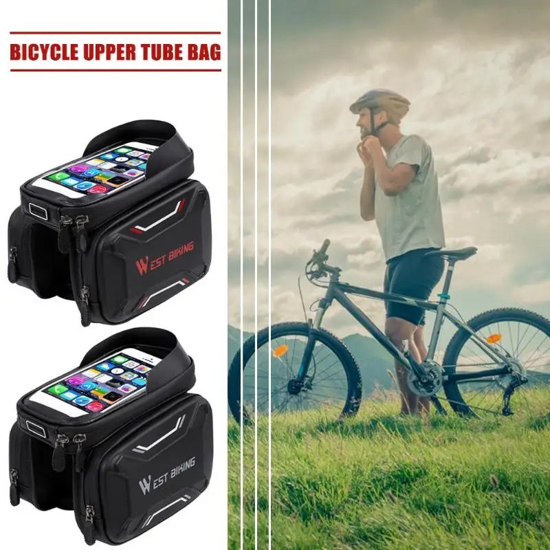 WEST BIKING велосипедная сумка сенсорный экран MTB велосипед Передняя верхняя труба Рама Сумка